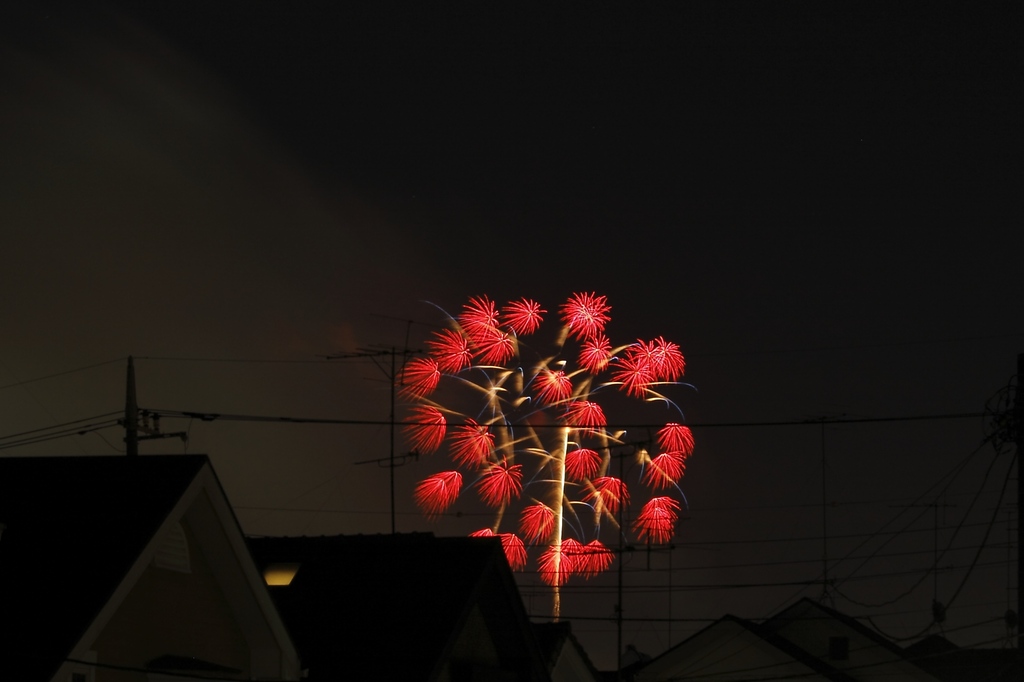 ベランダから花火観賞