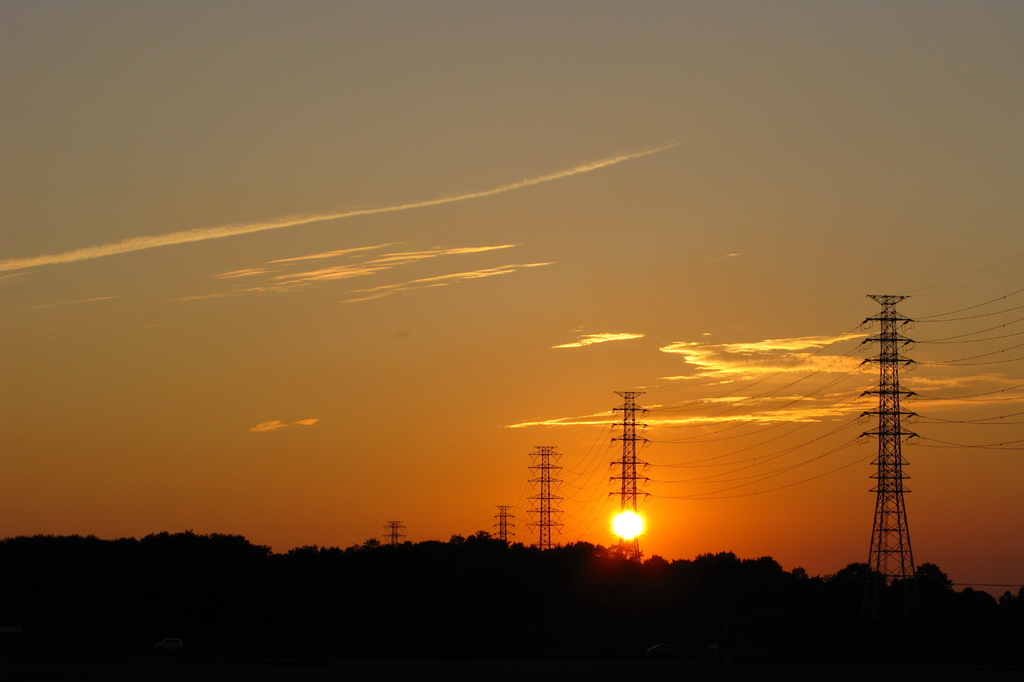 ゆっくりと沈む夕日