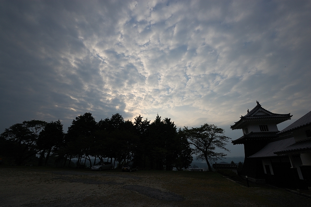 岩村城の夕景