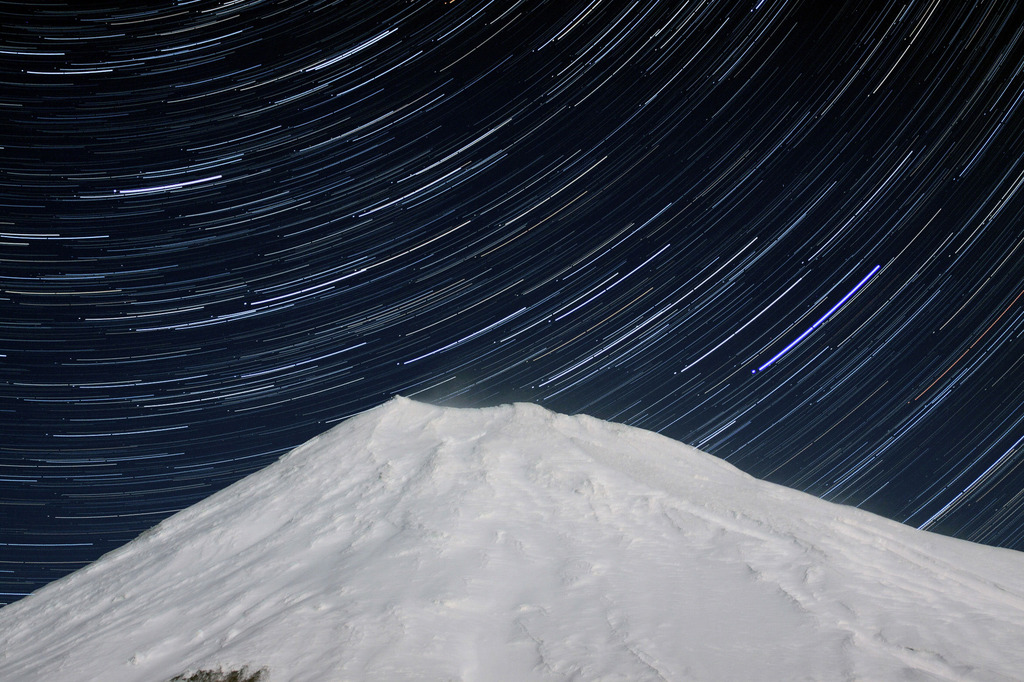 富士山頂＆星