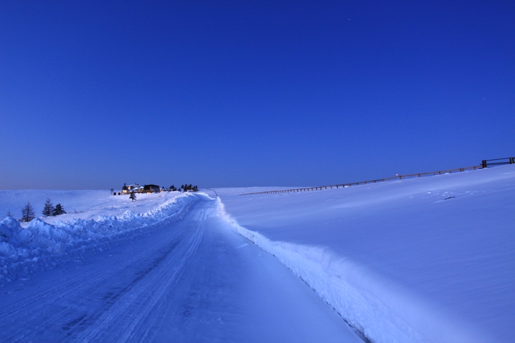 雪原に続く道