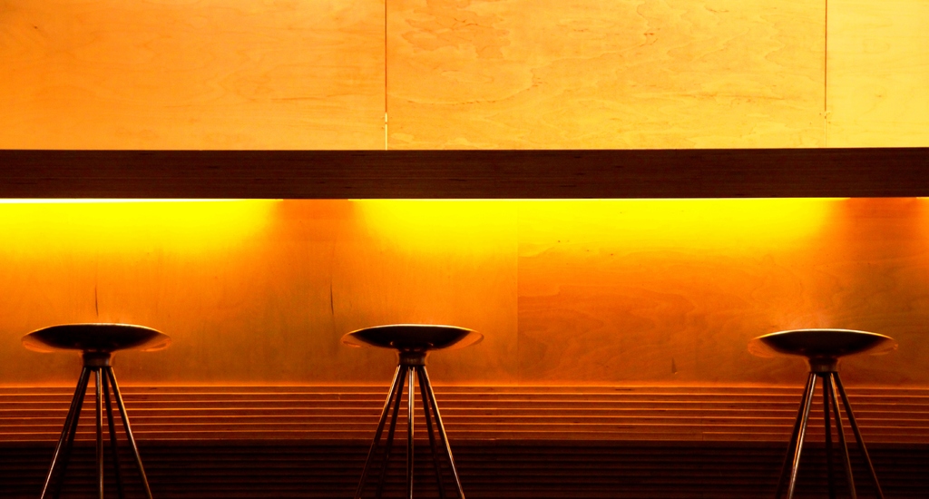 Bar in the orange light