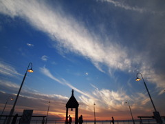 夕日を待つデッキ