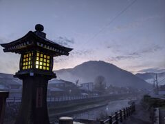 朝靄と有子山城