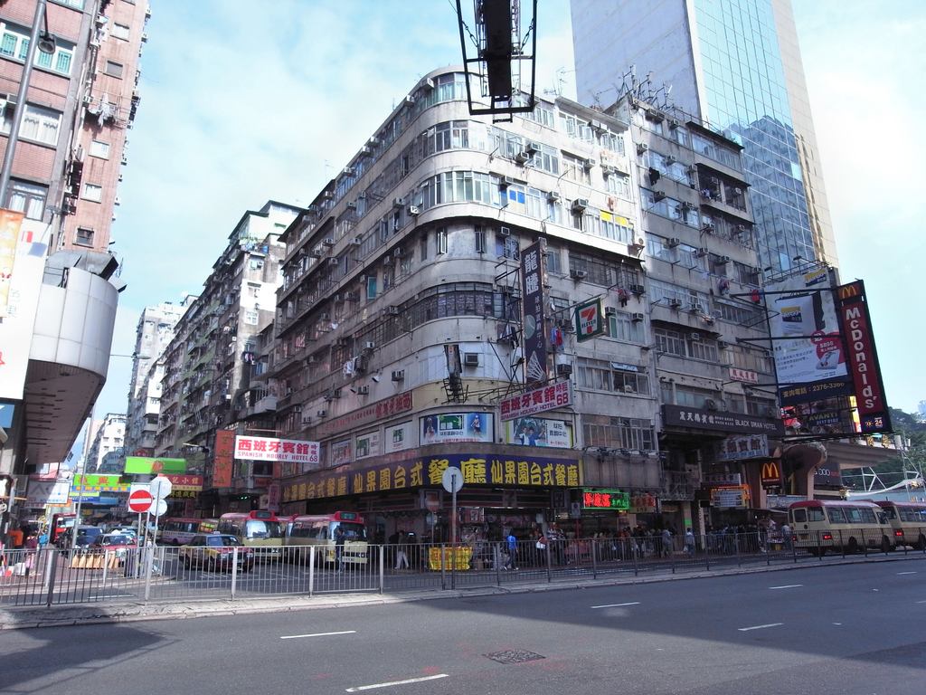香港の欧角地区のビル