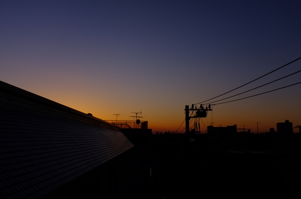 屋根上のグラデーション