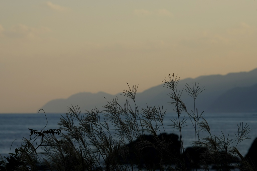 夕刻の海岸　