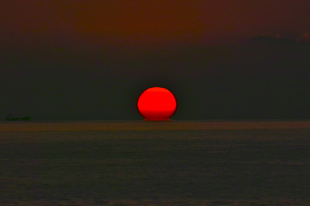 土佐湾日没