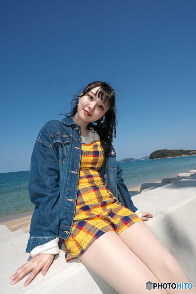 二丈町の海と有咲さん