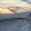 Footpath of winter morning.