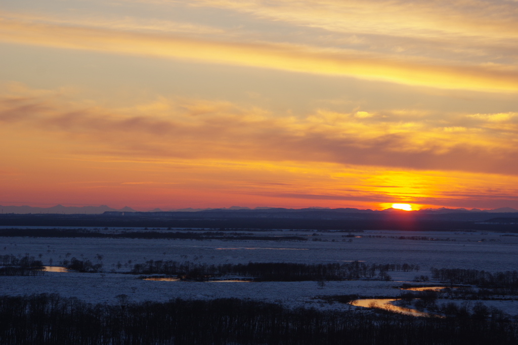 雪原の夕景・・・釧路湿原⑦