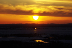 雪原の夕景・・・釧路湿原②