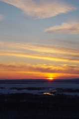 雪原の夕景・・・釧路湿原⑥