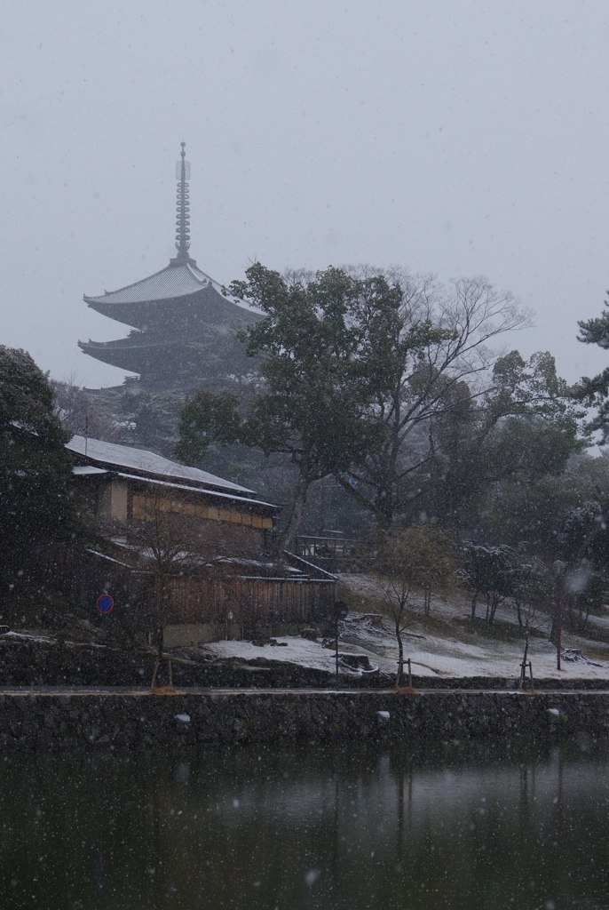 奈良町・雪①