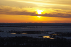 雪原の夕景・・・釧路湿原①