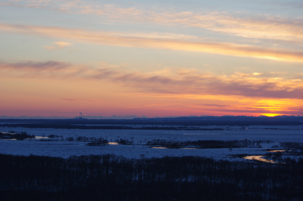 雪原の夕景・・・釧路湿原⑨