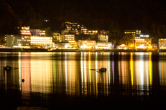 河口湖畔の夜景