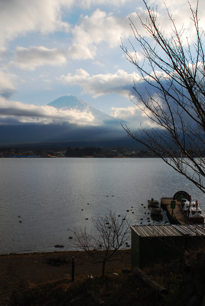 富士山と湖