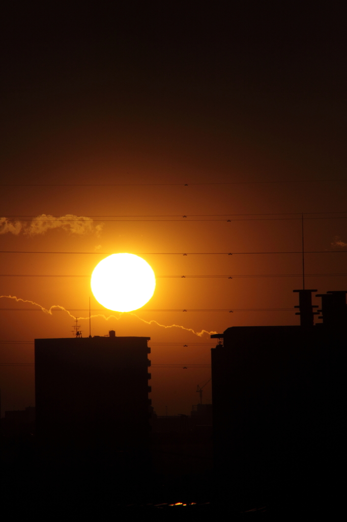 ベランダか見た夕日　その2