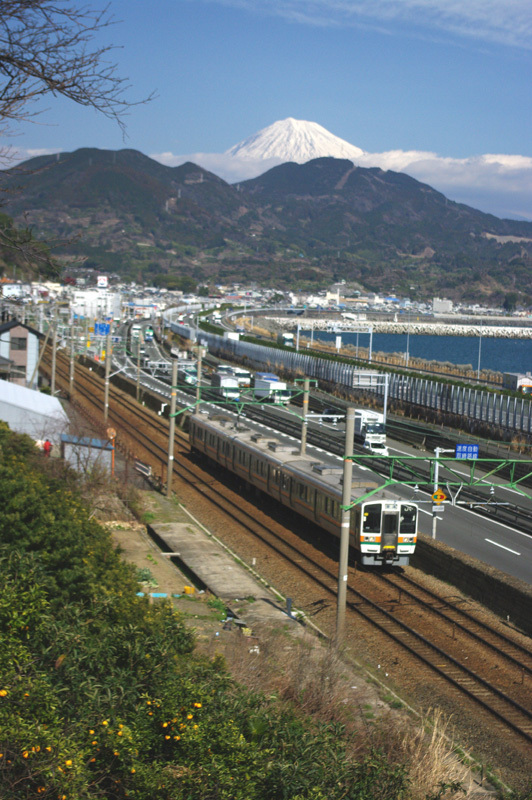 富士と道と電車