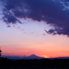 夕焼けの富士遠景