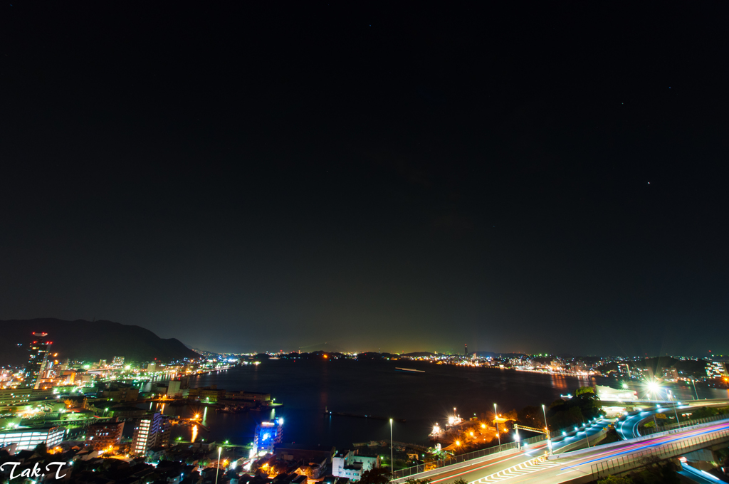 夜の関門海峡
