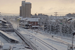 雪煙を上げて