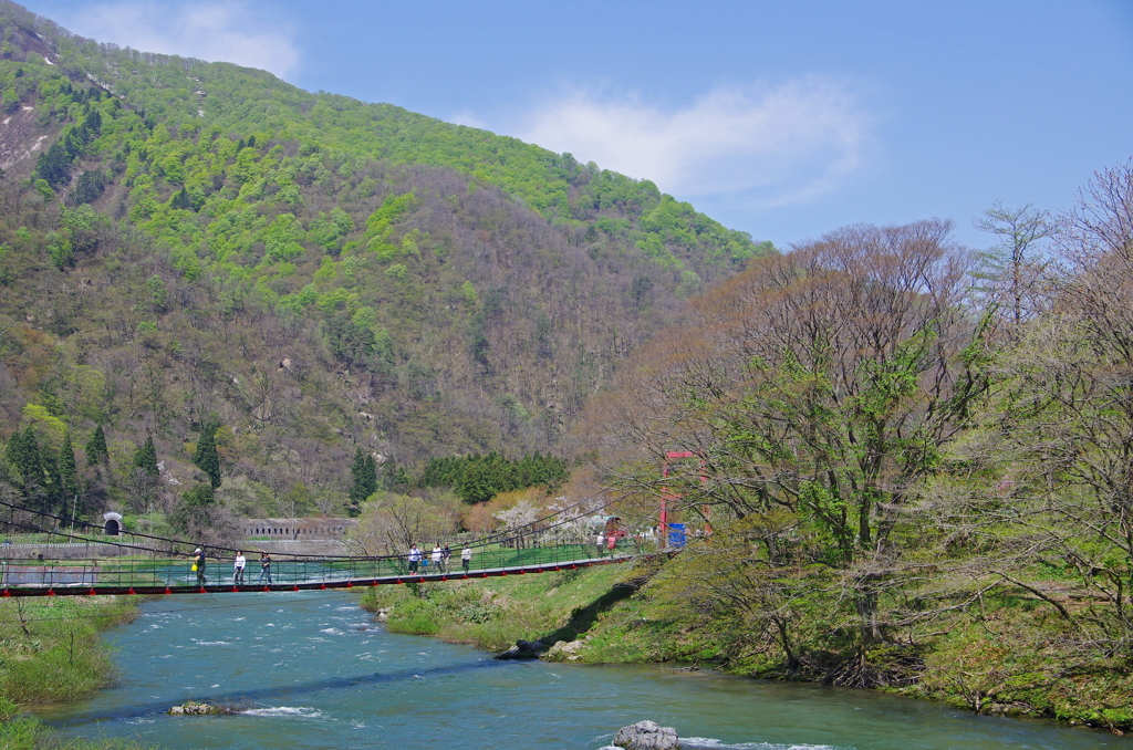 成合淵の吊り橋