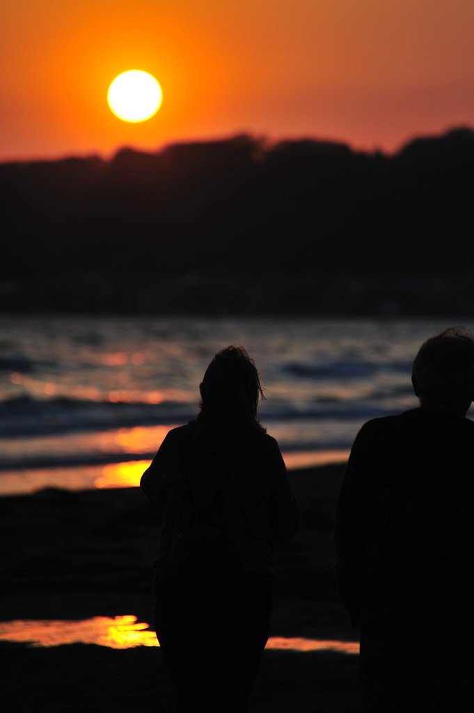 二人の夕日