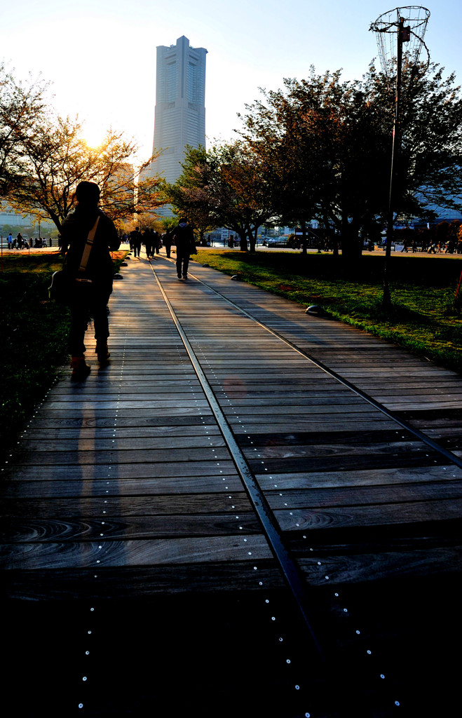 Sunlight dancing on the town