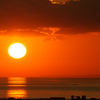 夕日　松山城から