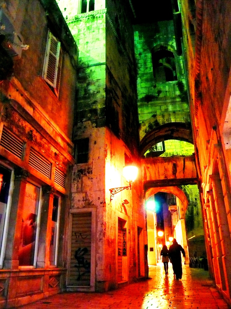 Old Town, Green and Salmon Pink