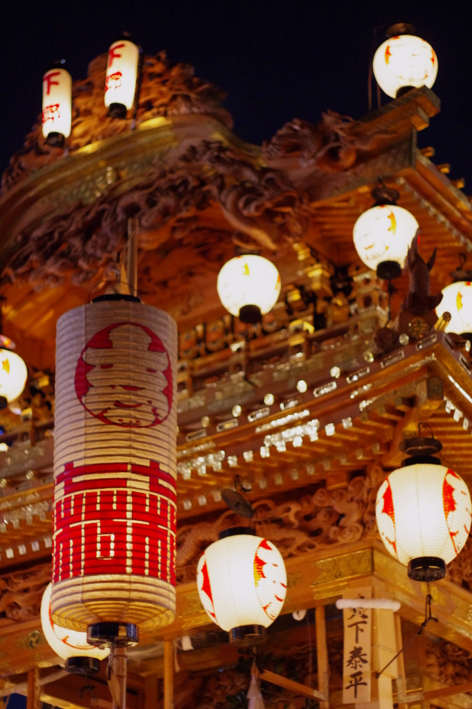 秩父夜祭　下郷笠鉾　提灯　二層屋根組木（資料）