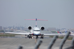 離陸待ちの行列