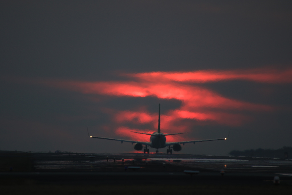 熊本空港 夕日撮影！