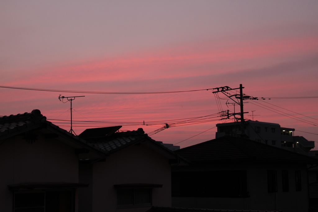 自宅からの夕日