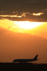 熊本空港 夕日