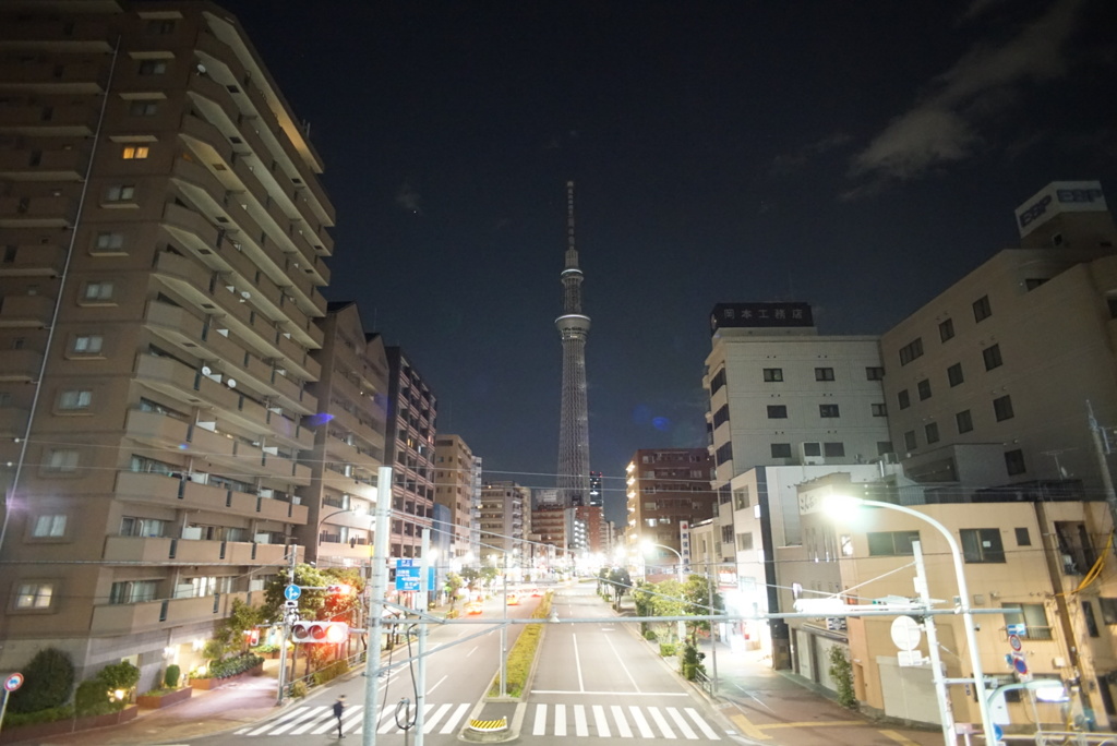 浅草通りからのスカイツリー