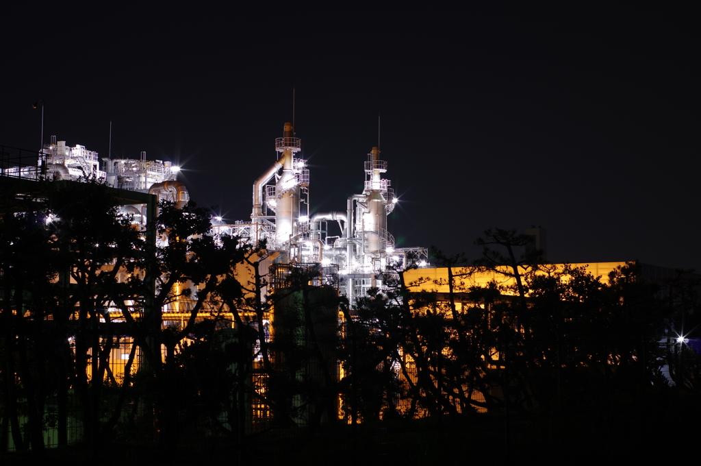 網干の工場の夜景にて①