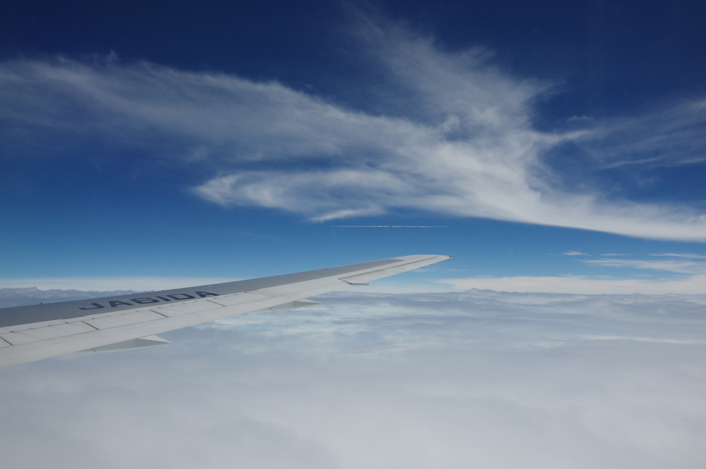 飛行機にて①
