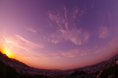手絡山の夕日にて①