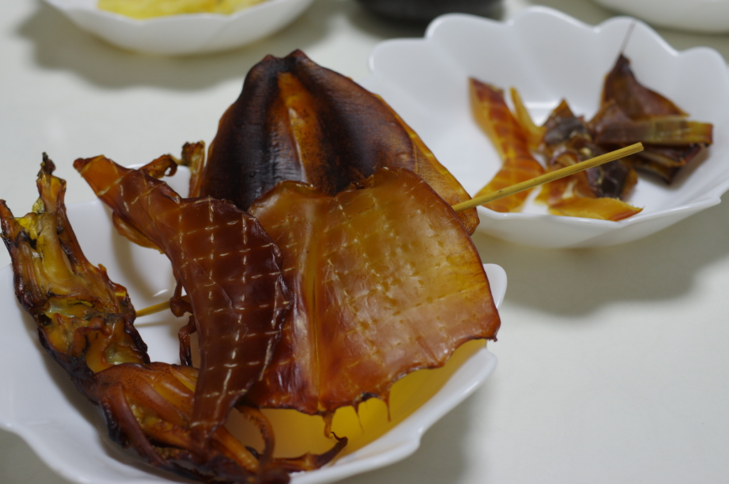 自家製の烏賊燻