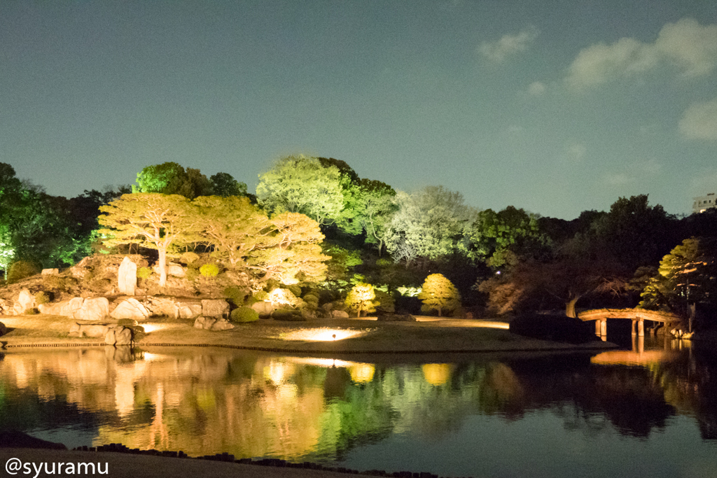 六義園の中の島