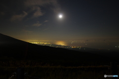 月夜の庄内平野