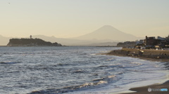 富士山の見える海岸