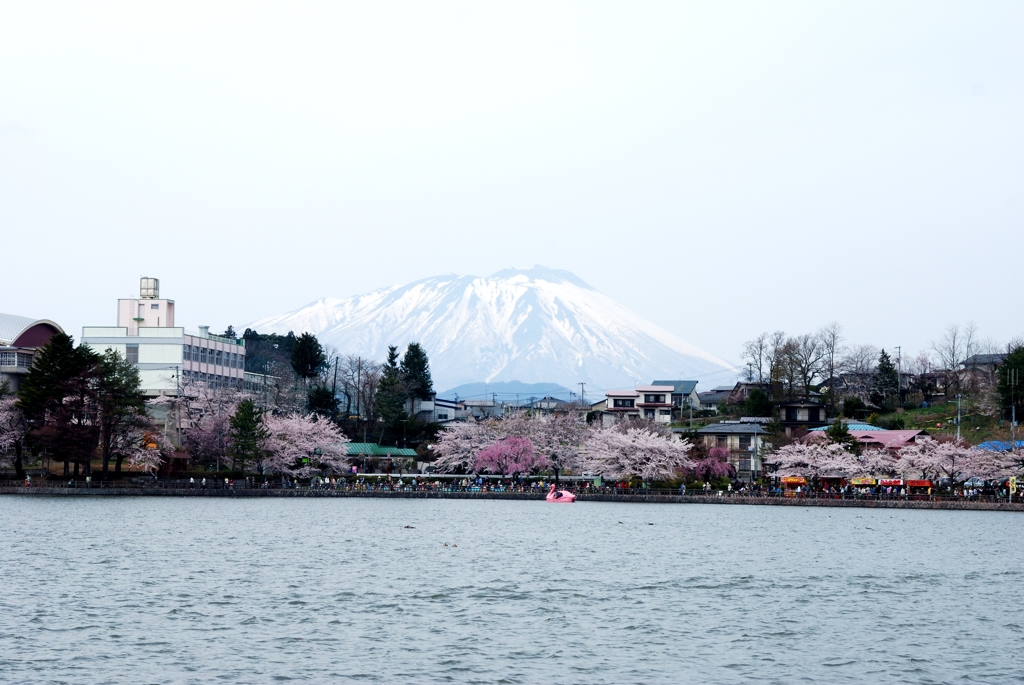 高松の池と岩手山