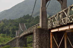 桃介橋　木造の橋！