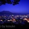 城山からの夜桜島