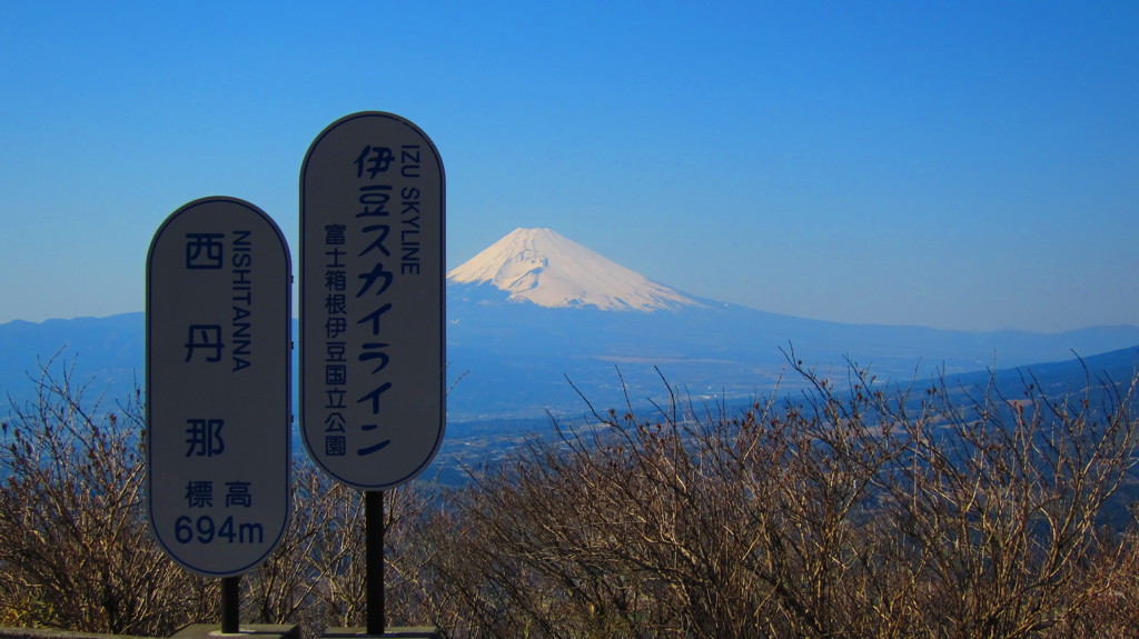 伊豆スカイラインより富士山を望む