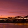 iron bridge in the sunset